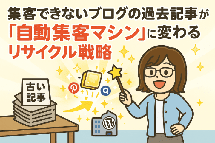 集客できないブログ記事が【自動集客マシン】に変わるリサイクル戦略